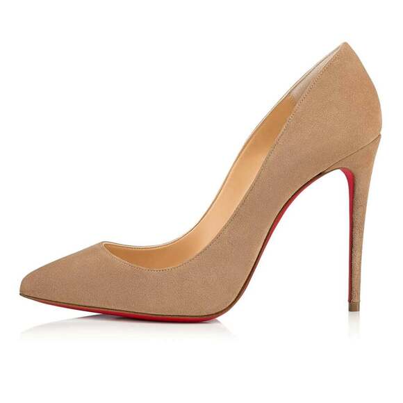 Christian Louboutin Pigalle Follies 100 Nocciola Nude Beige Suede Heel Pump 42 - Picture 3 of 9